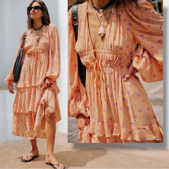 chinese dress ladies FREE PEOPLE REAL LOVE MAXI DRESS  Elaine Dickinson